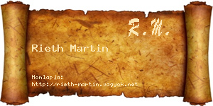 Rieth Martin névjegykártya